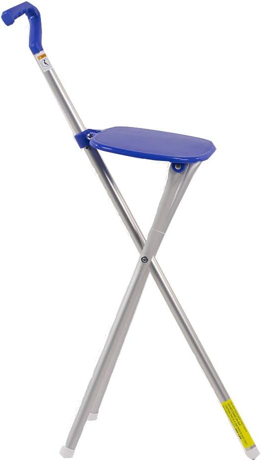 Sport Seat from Alex Orthopedic Walking Cane in Blue with Portable Seat for Sitting Anywhere - Ultra Light Support, Sitting and Travel for Seniors and Adults - Made in USA