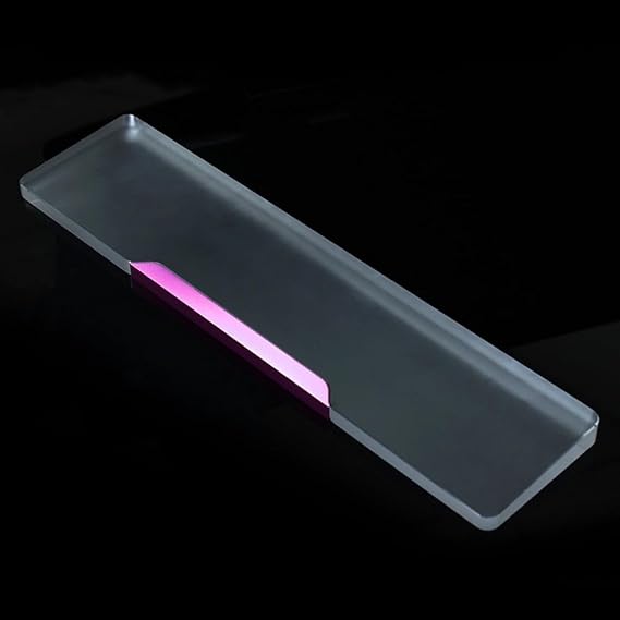 Custom Keyboard Wrist Rest, Metal + Acrylic Transparent Ergonomic Wrist Pad for Mechanical Keyboard (Color : Pink, Size : 65%)