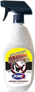 ZORBX Unscented Skunk Odor Remover Spray 24 FL Oz Fast Acting Skunk Smell Removal - Extra Strength Pet Skunk Odor Remover for Dogs, House, Car, Clothes & Furniture