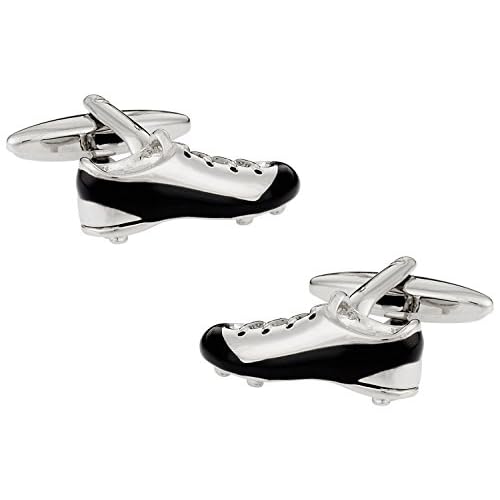 Cuff-Daddy SoccerFootball Cleats with Black Enamel Cuff Links with Presentation Box