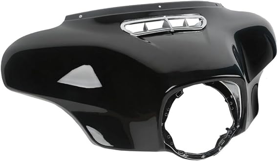 Vivid Black Front Batwing Outer Fairing Fits US -(ABS) Easy to install