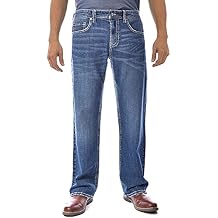 Axel Men's Slim Boot Cut Jeans - Stone Blue (Medium Wash) 38W X 32L
