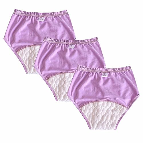 Womens Incontinence Underwear High Waisted, 3-Pack, Absorbent 250ML Capacity, Washable Leakproof Panties for Postpartum, and Mild Urinary Incontinence XXL, Purple3-Pack
