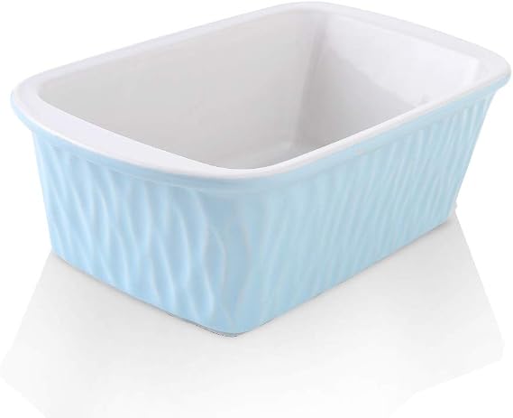 KOOV Ceramic Loaf Pan, Bread Baking Pan, 9 x 5 inch Baking Dish, Rectangular Bakeware for Cooking, Home Kitchen, Texture Series(Sky)