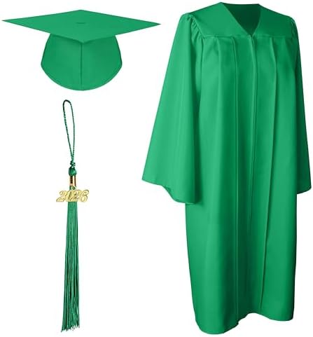 GFY Unisex Matte Graduation Cap & Gown Set with 2026 Tassel Year Charm for Middle School, High School, Bachelor