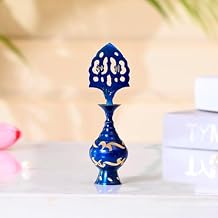Webelkart Brass Surmedani Surma Holder Kohl Kajal Applier With Surma (Blue)