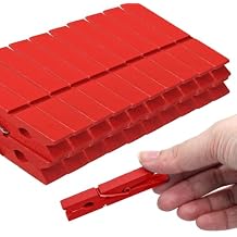 Bivethoi 2.9 Inch Clothes Pins, 50 Pcs Red Colored Wooden Clothespins for Arts and Crafts, Strong Grip Close Pins Birchwood Clips Clothespin Clothing Pegs for Hanging Baby Clothing Photos