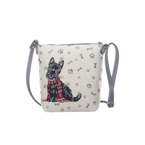 Signare Tapestry Scottie Dog Design Small Crossbody Bag Sling Purse For Women SLING-SCOTTIE