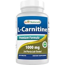 Best Naturals L-Carnitine Fumarate 1000mg per Tablet - 120 Count - Boosts Cellular Energy