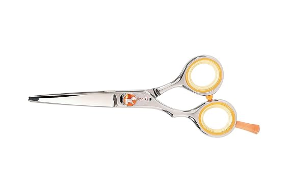 Cricket Centrix Roc-It Dog RL 500 5 Lefty Professional Stylist Barber Hair Cutting Shear Precision Cast Convex Blade Scissor Offset Grip, Left Handed