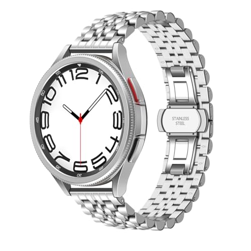 Fit for Samsung Galaxy Watch 7654 BandActive 2 Watch Bands 40mm 44mm,Watch 4 Classic Band 46mm 42mmGalaxy Watch 3 Band 41mm, 20mm 7 Rows Solid Metal Stainless Steel Strap for Men Women