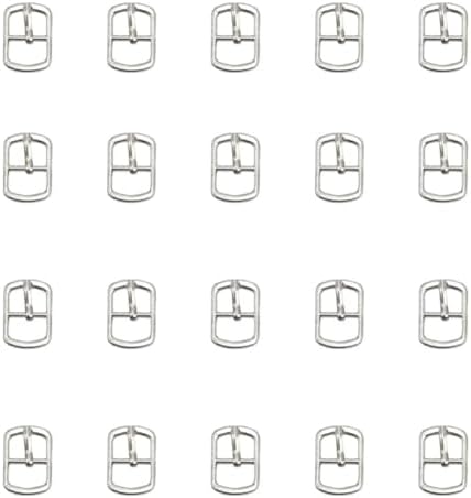 20PCS Metal Single Prong Belt Buckles Shoes Buckle Rectangle Center Bar Pin Buckles for Shoes Bags Belts DIY Hardware