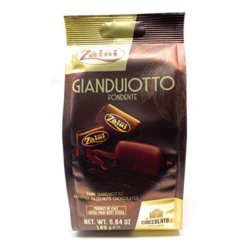 Zaini, Gianduiotto Dark Gianduia Chocolate WSmooth Roasted Hazelnuts 160g Bag Fondente 8 pcs