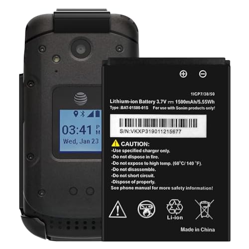 WUHAO for Sonim XP3 XP3800 Replacement Battery [Upgraded] BAT-01500-01S Battery 1500mAh