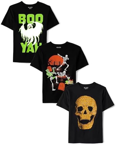The Childrens Place Boys All Holidays,Birthdays Short Sleeve Graphic T-Shirts,3 Pack