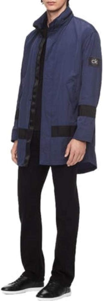 Calvin Klein Mens Stripe Jacket, Blue, Medium