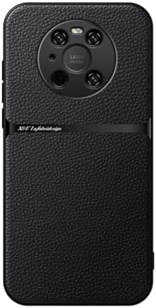 Kepuch Case Compatible for Huawei Mate 40 Pro - Litchi Grain Magnetic Holder Built-in Metal Plate Cover Bumper - Black