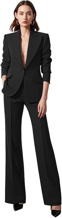 Womens Pants Suits Dressy Casual Slim Fit Womens Business Suits for Work Professional