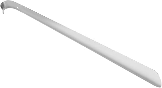 Stainless Steel Shoe Horn Shiny Silver Metal Shoehorn with Comfort Grip Shoe Horn Long Handle Extra Long Shoe Horn for Seniors Elderly 41x4cm