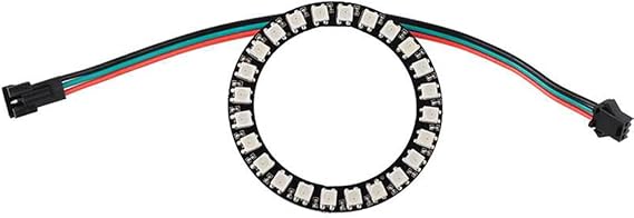 24 Bits WS2812 LED Ring with SM2.54-3P Wire, 24 X WS2812B 5050 RGB LED Full Color Module DC5V with Integrated Drivers Individually Programmable for Arduino Raspberry Pi ESP8266 Nodemcu