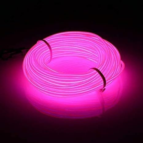 JIGUOOR EL Wire Battery Pack, 9.8ft / 3m, Pink