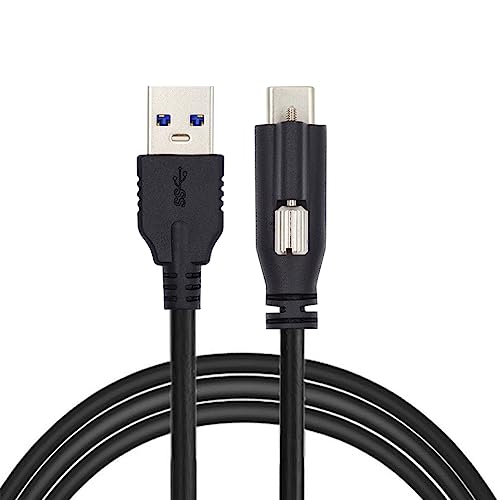 cablecc USB 3.1 Type-C with Panel Mount Screw to Standard USB3.0 Data Cable Locking Connector for Camera 2M