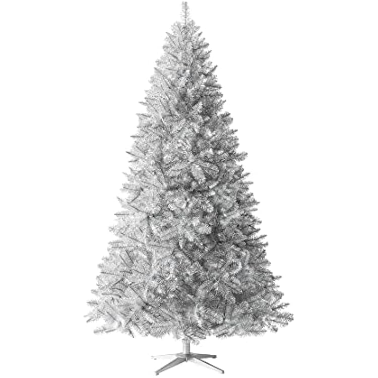 Treetopia 8ft Silver Unlit Artificial Christmas Tree Silver Stardust Tinsel