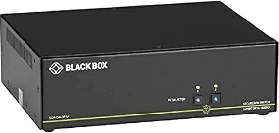 Black Box SS2P-DH-DP-U Secure NIAP 3.0 KVM Switch - Dual-Head, DISPLAYPORT, 4K, 2-Port