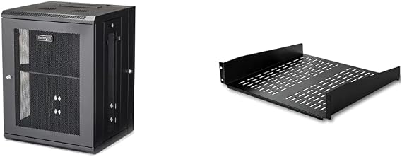 Wall Mount Server Rack Bundle - 15U Cabinet, Shelf, Accessories