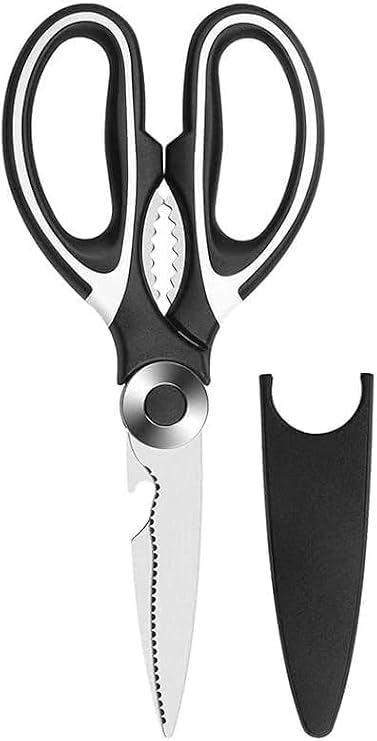 Sharp Kitchen Scissors, Multi-Purpose Stainless Steel Scissors, Kitchen Scissors Heavy Duty Steel Scissors for Chicken, Fish, Meat, Vegetables, Herbs, BBQ, Flowers, Nuts
