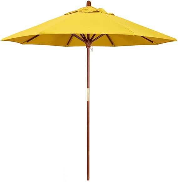 Outdoor Patio Umbrella,Wood Garden Umbrella with 8 Ribs,Market Table Umbrella Height-Adjustable,UV Protection Beach Umbrella with Ventilation