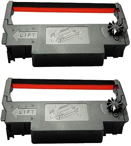 ERC-30 34 38 Ribbon Ink Cartridge Receipt Printer Black and Red, ERC30 Compatible with Epson Printer SNBC BTP-M280, BTP-M280A, BTP-M280B, BTP-M280D, BTP-M300, POS (2 Pack, Black and Red)