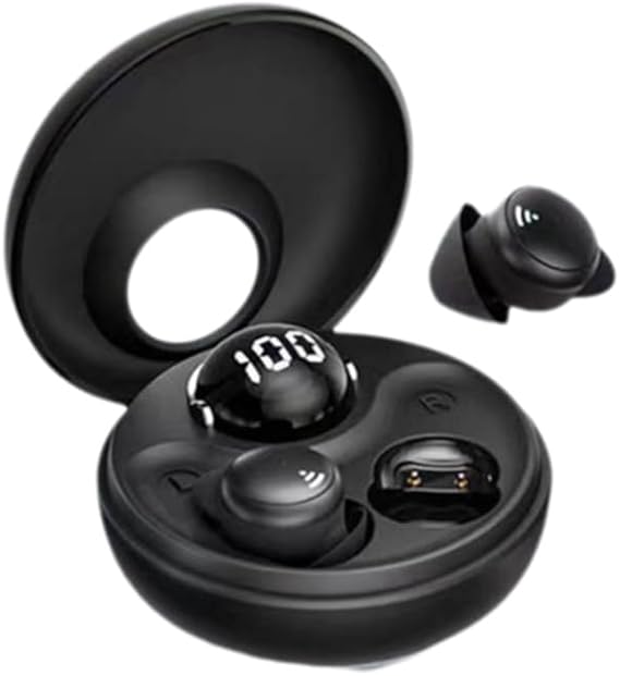 IKXO Invisible Wireless Bluetooth Ear Buds for Sleeping Noise Cancelling Mini Earbuds,Discreet in-Ear Tiny Earphones for Sleeping,Hidden Earbuds for Small Ears Sleeping,Working,Hiking Black