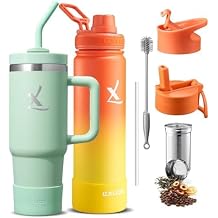 Lexlion All-Day Hydration Bundle 22 Oz Tea Infuser Bottle + 30 Oz Tumbler
