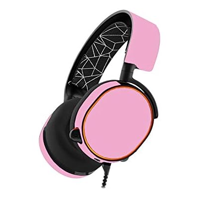 MightySkins Skin Compatible with SteelSeries Arctis 5 Gaming Headset - Solid Pink | Protective, Durable, and Unique Vinyl Decal wrap Cover | Easy to Apply, Remove, and Change Styles | Made in The USA