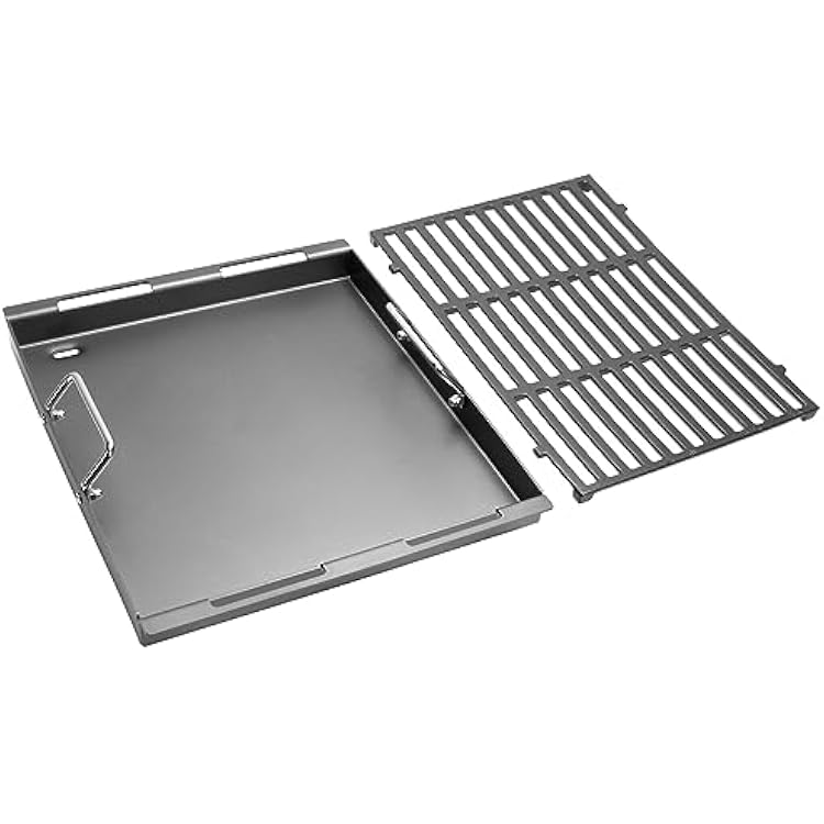 Cooking Griddle Inserts & Grate for Weber Genesis II 300 Series Grill, Flat Top Grill Griddle for Weber Genesis II E-310315325330335 S-310335 and More, Replace for 6788 Full-Size Griddle