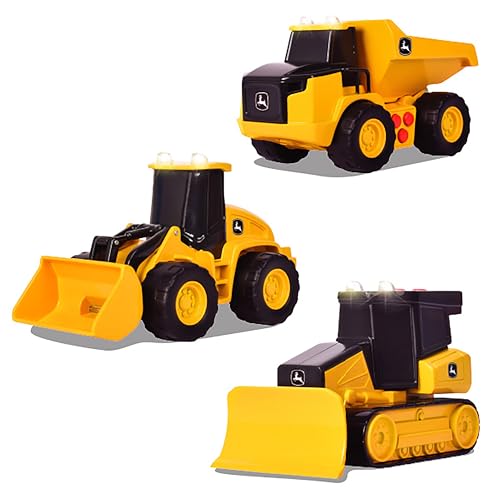 John Deere 3-Pack Realistic Set Lights and Sound 5 Farm Construction Vehicles