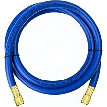 2026 Upgraded 3/8" HVAC Vacuum Hose,72" Refrigerant Charging Hose,Standard 3/8"3/8" Flare Fittings,Low Resistance and High Flow Rate,Faster HVAC Evacuation and Recovery,20 Microns Vacuum,Blue