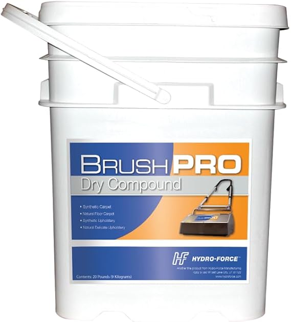 Hydro-Force Brush Pro Dry Compound, Dry Carpet Cleaner for Rotating Brush Machines, 20 Lbs