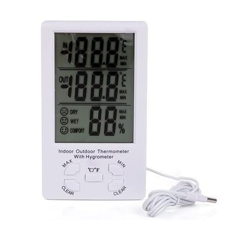 Hygrometer,LCD Electronic Digital Temperature Humidity Meter Indoor Multifunction Thermometer Hygrometer Weather Station Clock,Temperature Humidity Monitor