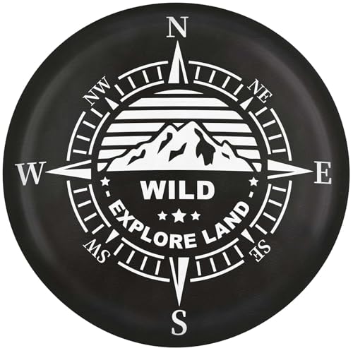 Explore Land 30-33 inch Spare Tire Cover Fit Trailer, RV, SUV, Truck, Tough Tire Wheel Soft Cover, Compass