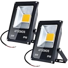 30W Outdoor LED Low Voltage Warm White Floodlight, 12V DC Outdoor LED Security Flood Light, IP66 Waterproof Super Bright Work Light for Backyard, Lawn, Street Guardrail (2 Pack)
