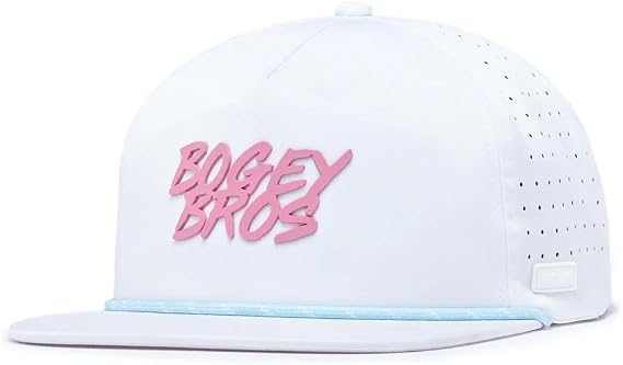 Bogey Bros Golf Hat for Men Performance Snapback Cap, Breathable Poly Spandex, Sweat Resistant, Structured Fit