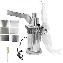 Commercial Automatic Electric Hammering Mill Herb Grain Grinder Pulverizer, 2.2-44Lbs/H Grinding Capacity, 1500W Vertical Stainless Steel 60-180 Mesh Pulverizer 110V