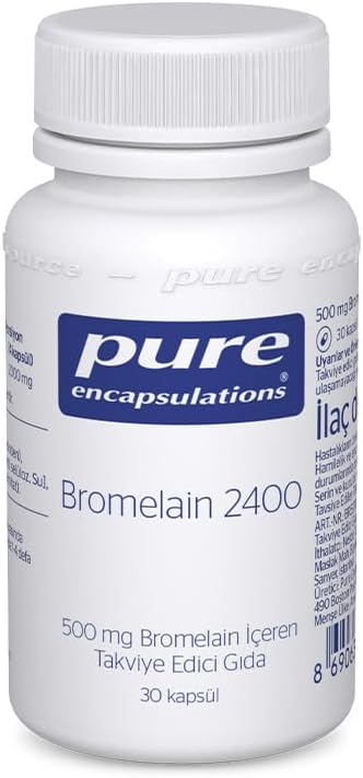 Pure Encapsulations Bromelain 2400 30 Kapsül AROMASIZ Renkli