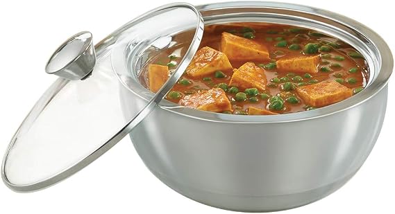 Borosil Stainless Steel Insulated Curry Server, 2.7 litres, Silver
