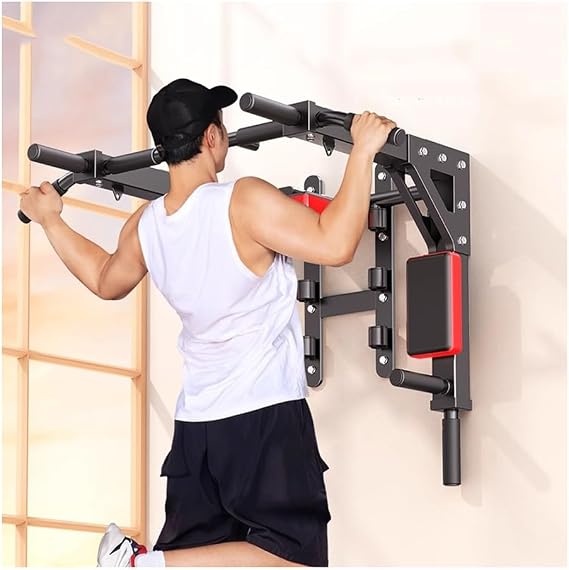 GRRICEPL Multifunctional Wall Mounted Pull Up Bar, Punch Bag and TRX Training Hook for Home Gym Upper Body, Solid Construction Strength Training