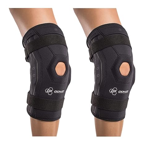 DonJoy Performance Bionic Knee Brace (Black, Large, 2-Pack) Bundle | Polycentric Hinges, Open Hex Patella Buttress, 4mm Perforated Neoprene, Adjustable Straps, Anti-Migration