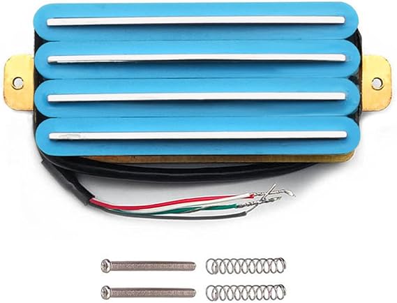 Light Blue Hot Rail 2-Dual Blade Electric Guitar High Output Track Type Four Coil Humbucker Guitar Pickup Compatible with Stratocaster Telecaster Les Paul