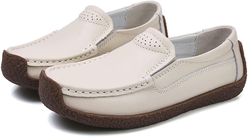 Women's Comfortable Genuine Leather Moccasins Casual Driving Loafers Soft Walking Shoes Women Slip On